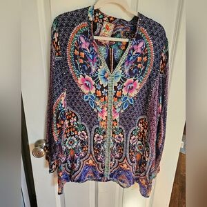Johnny Was Silk Floral Tunic